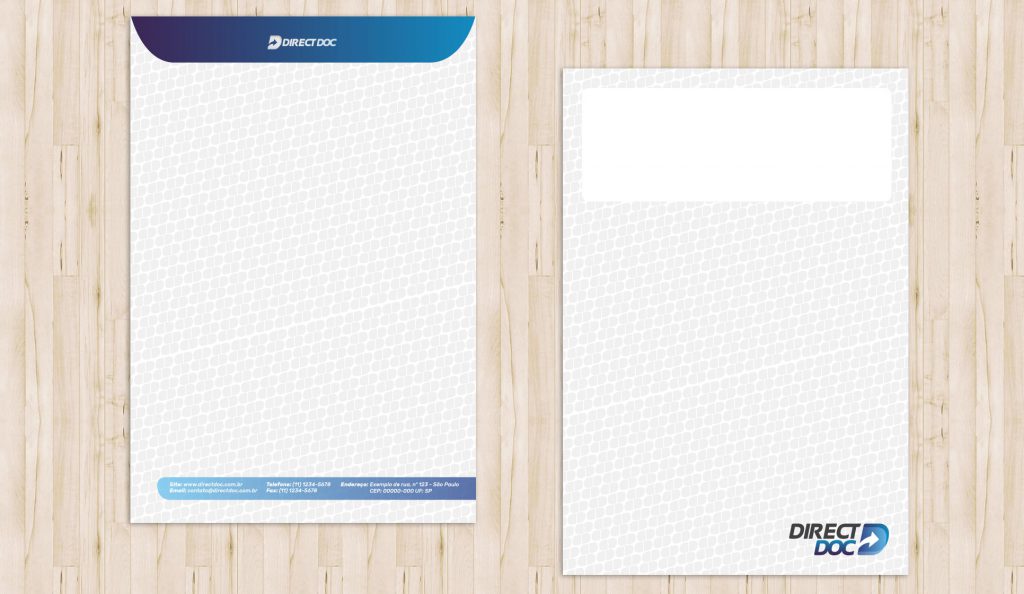 design gráfico do envelope saco