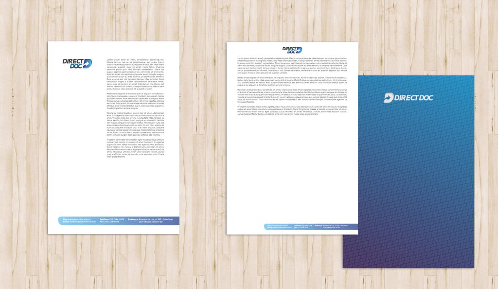 design de timbrado documento layout