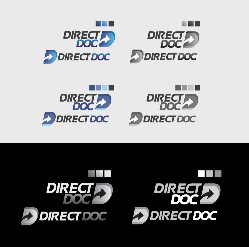 todas as versões e cores de aplicação de um logo da marca